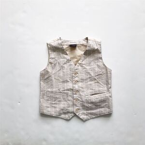 NEXT beige/white stripe vest VGUC 3-4T
